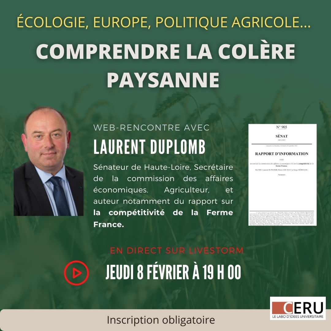 Article lié - Comprendre la colère paysanne… web-rencontre avec Laurent Duplomb